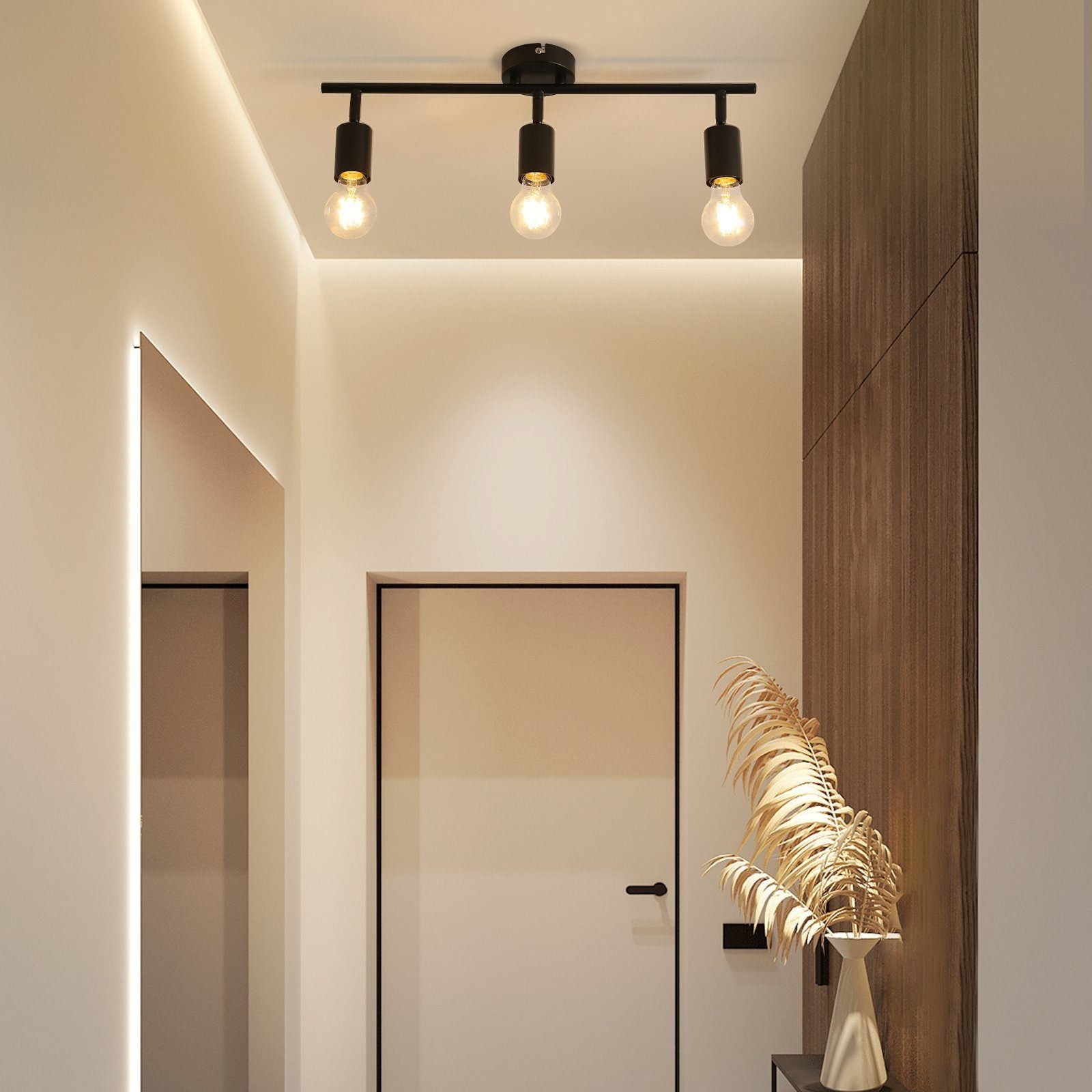 ZMH Faretto da soffitto neri E27 orientabili 350° vintage per camera letto