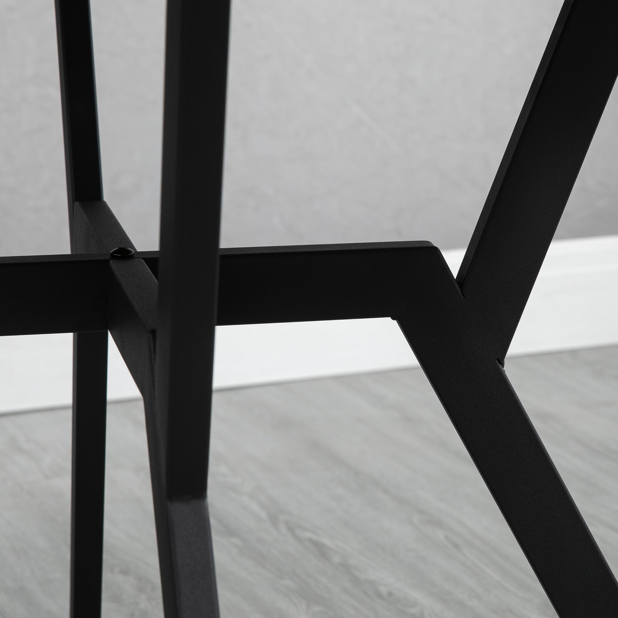 Tavolo Rotondo da Pranzo per 2 Persone Ø90 cm in Legno e Acciaio Nero e Marrone