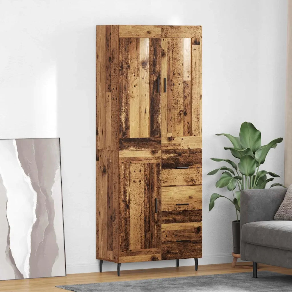 Credenza con cassetto 2 pz | Madia | Buffet da pranzo | Armadio da pranzo Legno vecchio Legno multistrato