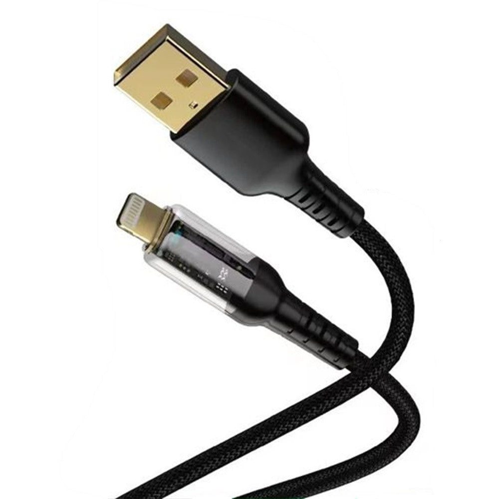 Trade Shop - Cavo Ricarica Rapida Trasmissione Dati Trasparente Da Usb A Lightning Da 1 Mt Q-sj870 -