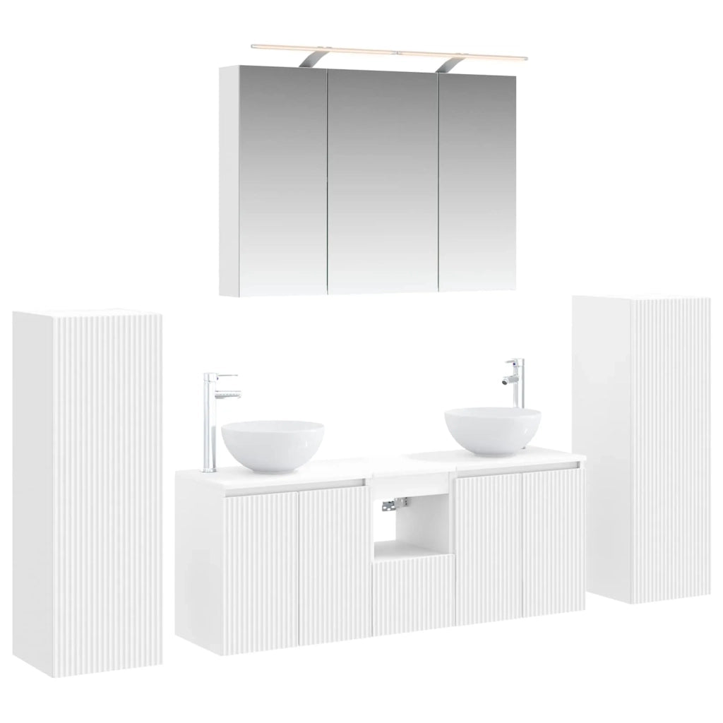 Set di mobili per il bagno 6 pcs Bianco 3407143