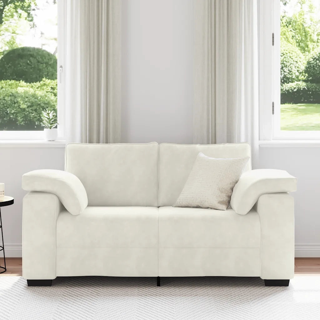 Divano Divanetto Crema 120 cm in Velluto