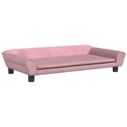 Cuccia per cani con cesto divano confortevole 100 x 50 x 21 cm velluto rosa 02_0042602