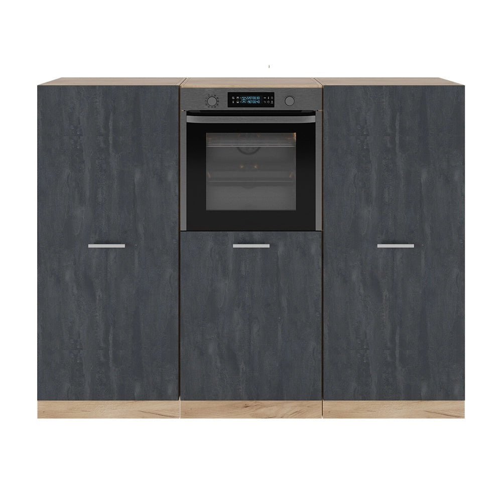 Cucine componibili piccole R-Line Calce nera/Rovere dorato 180 cm Senza piano di lavoro Vicco