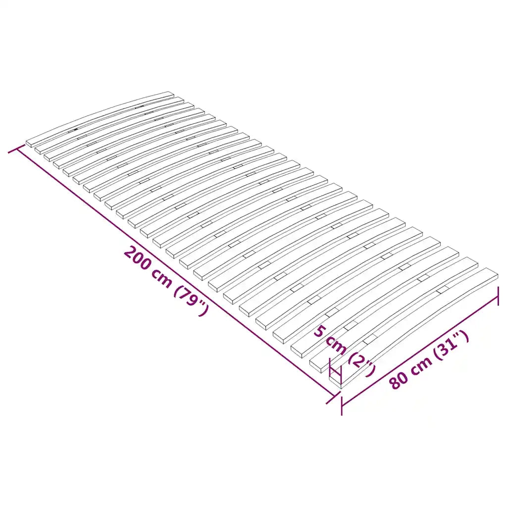 Rete di ricambio per letto con 24 doghe 80x200 cm 340076
