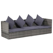 Letto da giardino grigio 200 x 60 cm resina intrecciata 02_0012002