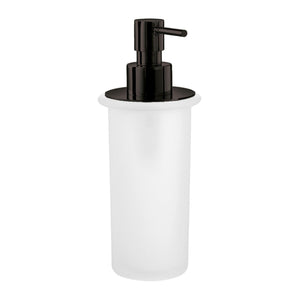 Lineabeta - Dispenser sapone in vetro satinato ed erogatore nero 200 ml