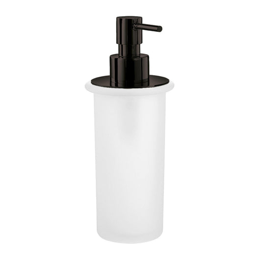 Lineabeta - Dispenser sapone in vetro satinato ed erogatore nero 200 ml