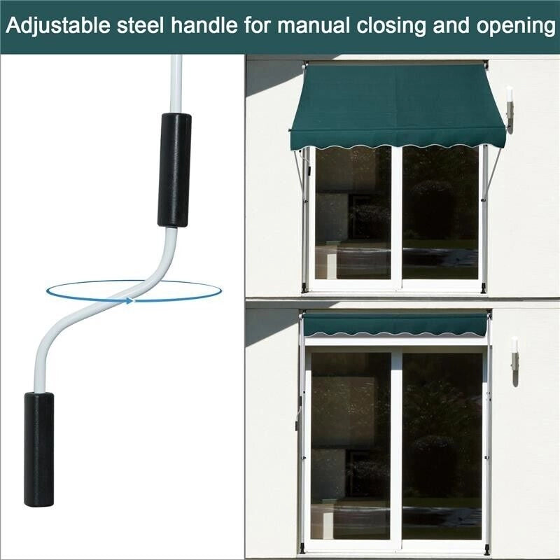 TENDA DA SOLE CON MANOVELLA E ANGOLO REGOLABILE 200 X 150 CM VERDE
