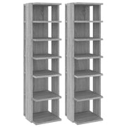 Scarpiere 2 pz | Mobile per scarpe Grigio Sonoma 27,5x27x102cm in Legno Multistrato