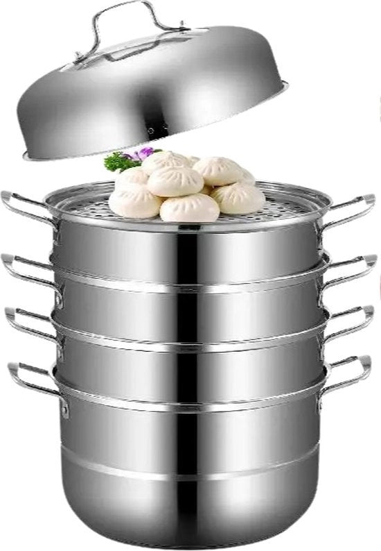 Piastra a vapore - Piastra a vapore - Stoviglie a vapore - Cottura a vapore - Cibi cotti al vapore - 5 strati - 30 cm - Conservazione dei nutrienti - Facilità d'uso