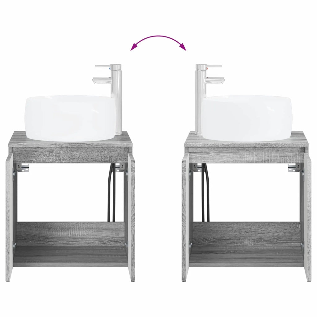 Set di mobili per il bagno 2 pz Sonoma grigio 3404100