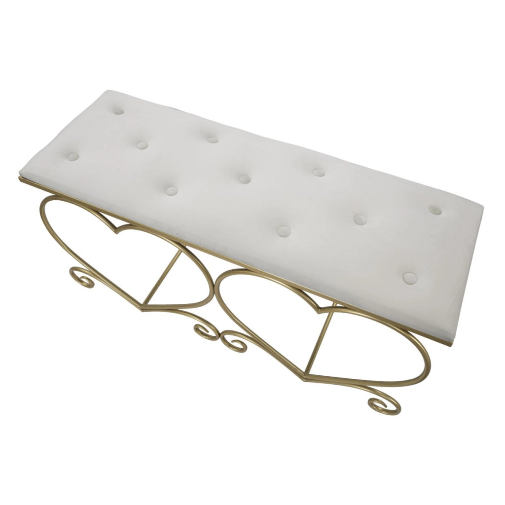 Panca Cuore 3, Oro, Metallo, 105x37,5x51,5 cm