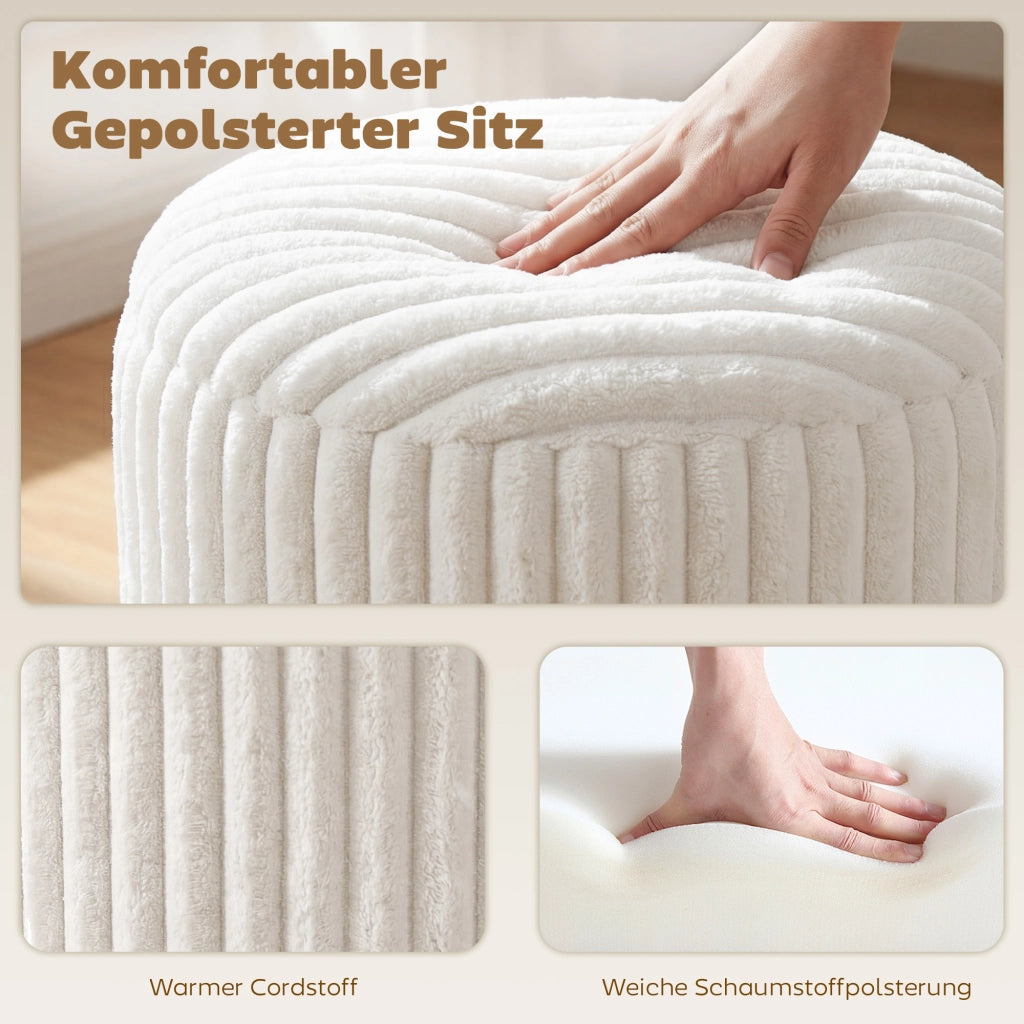 Cassa a seduta con coperchio ribaltabile ¨C Zephmum ¨C Tessuto bianco 40x40 cm