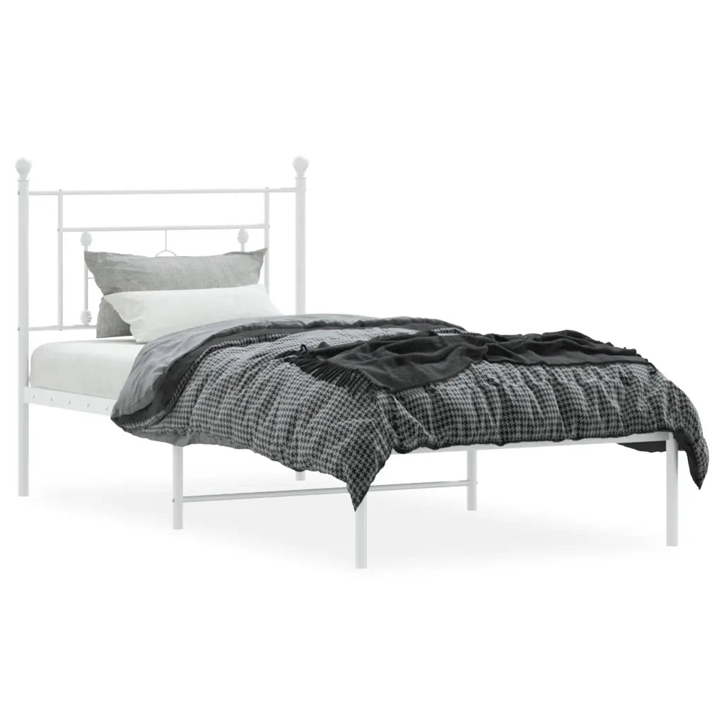 Giroletto con Testiera Metallo Bianco 90x200 cmcod mxl 85731