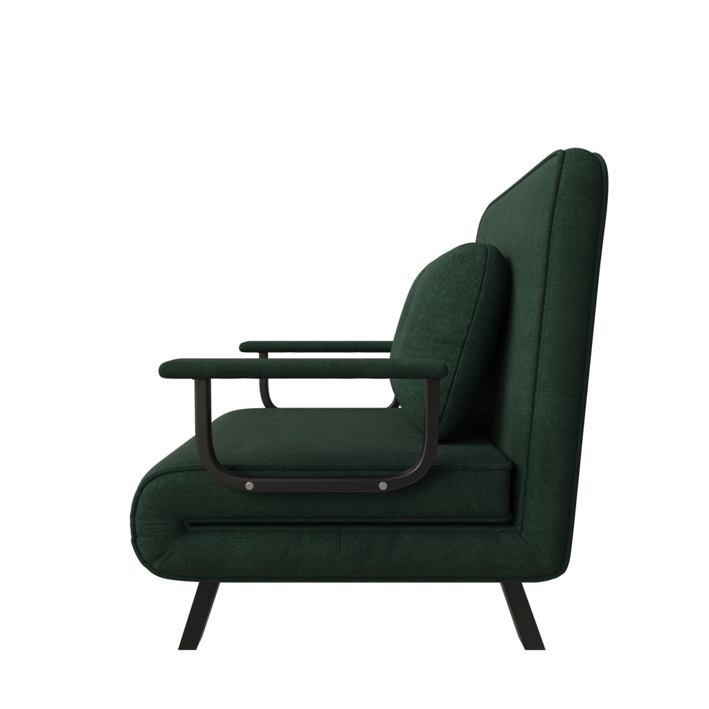 Poltrona letto reclinabile 185x60 cm a 5 posizioni in chenille verde