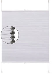 Tessuto lucido con graffetta - Bianco - Tendina a rotolo - Translucido - Isolante - Senza perforazione - Poliestere - 65x130cm