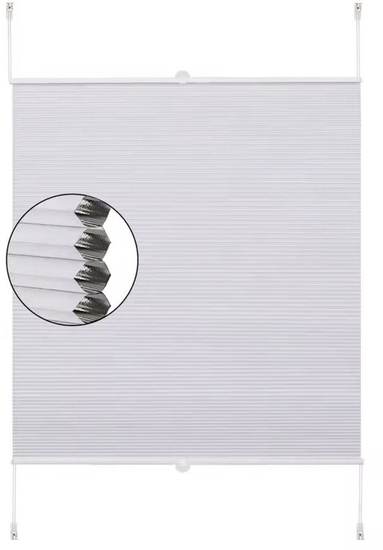Tessuto lucido con graffetta - Bianco - Tendina a rotolo - Translucido - Isolante - Senza perforazione - Poliestere - 65x130cm