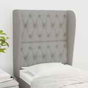 Testiera ad Orecchio-Testata con Orecchie Grigio Chiaro 83x23x118/128 cm in Tessuto 955934