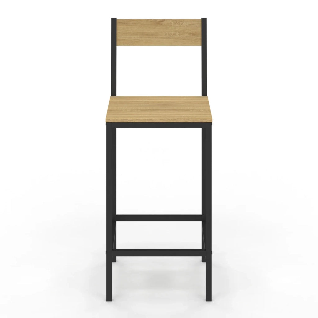 IDMarket - Lote de 2 taburetes de bar DETROIT con respaldo silla de cocina de diseño industrial