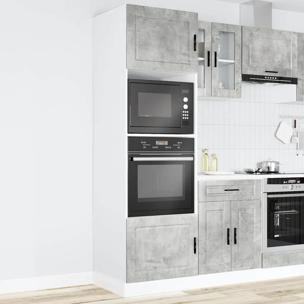 Armadi Forno 2 pz Porto Grigio Cemento in Legno Multistrato