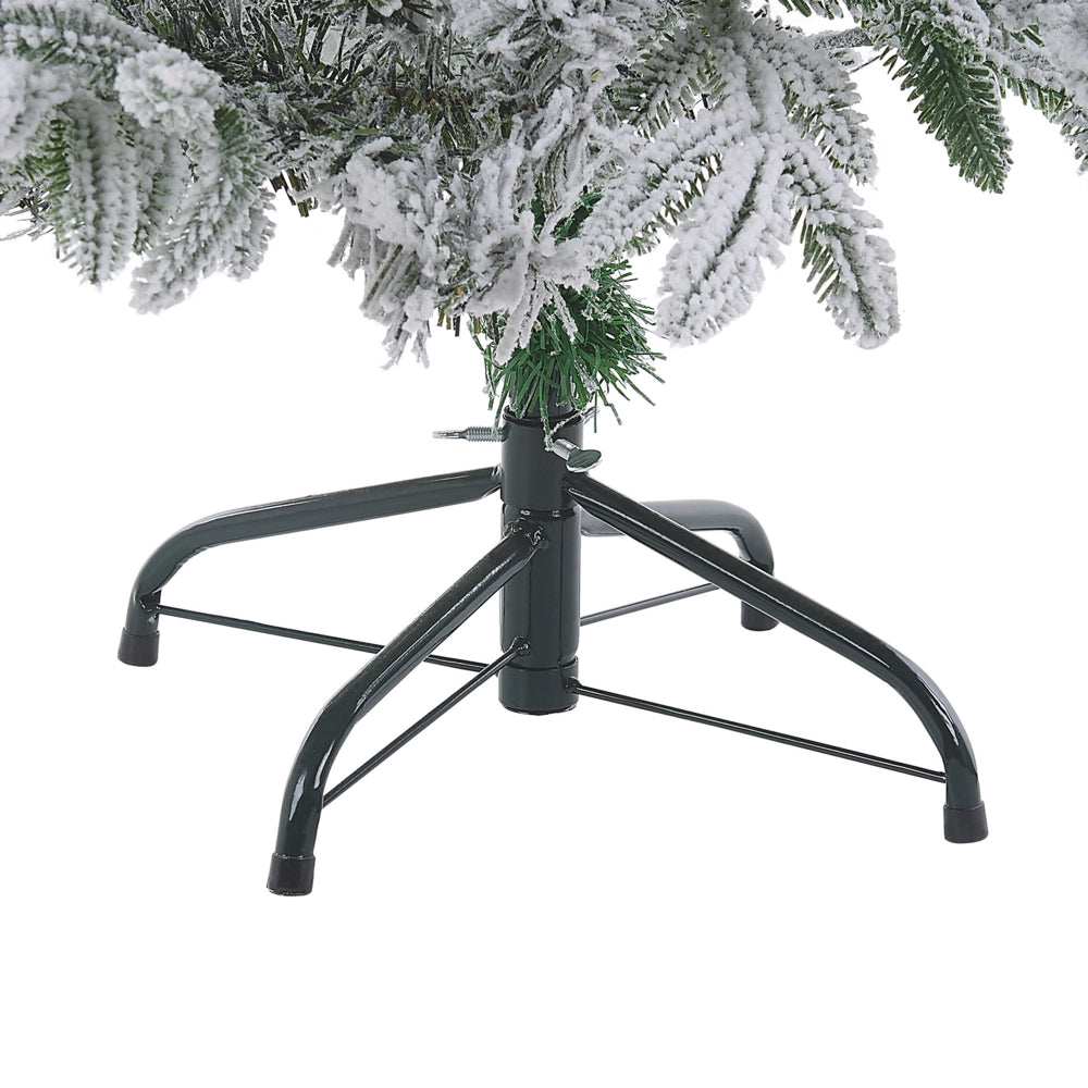 Albero di Natale Artificiale Bianco Innevato Base Metallo PVC 210 cm