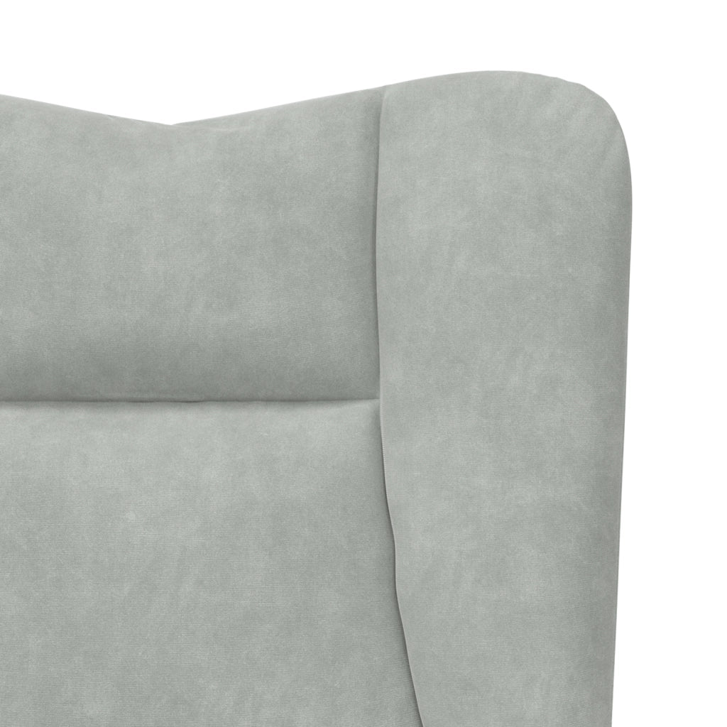 Poltrona Rilassante Grigio Chiaro in Velluto