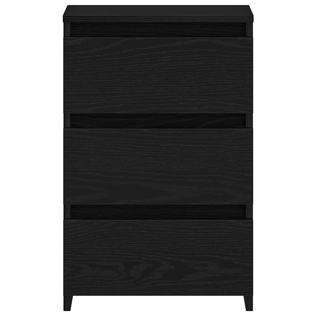 Armadio da Notte con cassetto Rovere Nero 40 x 35 x 62,5 cm 862613