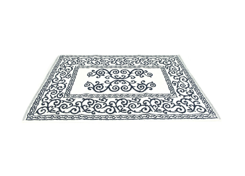 Tappeto Da Bagno Disegno Augusta Colore Blu Modello O.B. - 45x60 - Blu