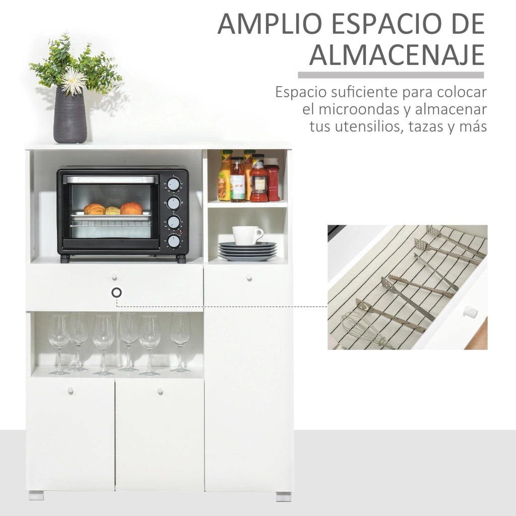 Mobile da cucina con cassetto e ante ¨C zephmum ¨C bianco 90x40x120 cm