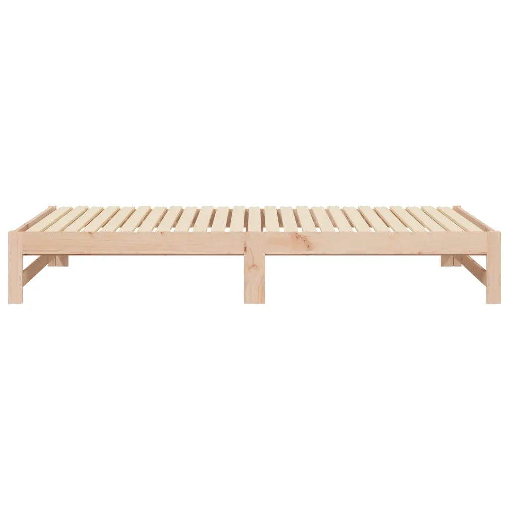 Letto matrimoniale | Letto per adulti | Dormeuse Estraibile 2x(80x200) cm in Legno Massello di Pino