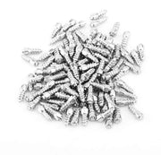 Wielschroeven Antislip - 100 pezzi - 8 x 10 mm - Colore metallico - Bottone di gomma - Adatto per Auto/Moto/SUV/ATV