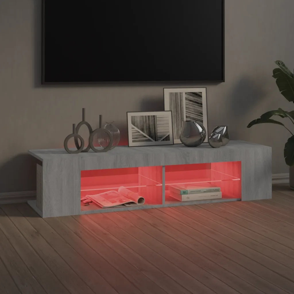 Mobile Porta TV con Luci LED Grigio Sonoma 135x39x30 cm cod mxl 23872