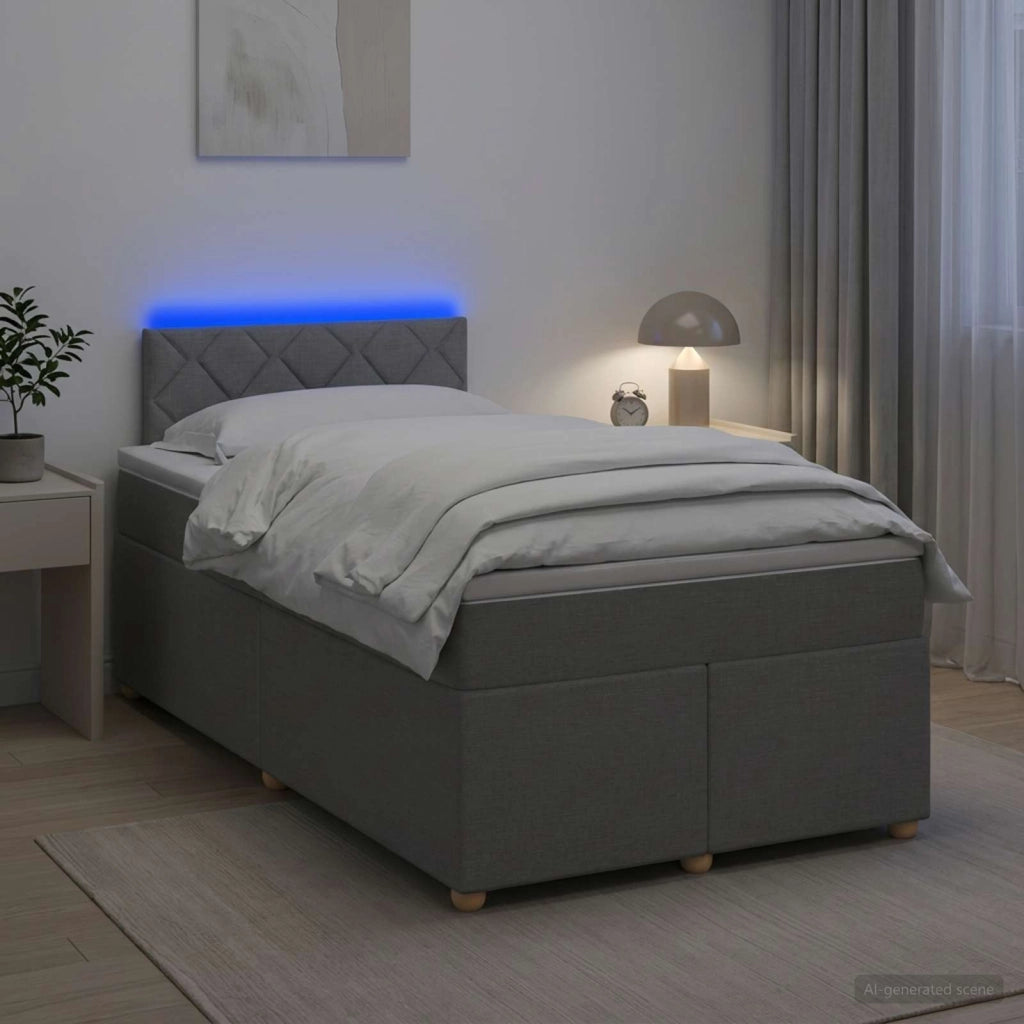Letto box spring con materasso Grigio Chiaro 120 x 200 cm 3452401
