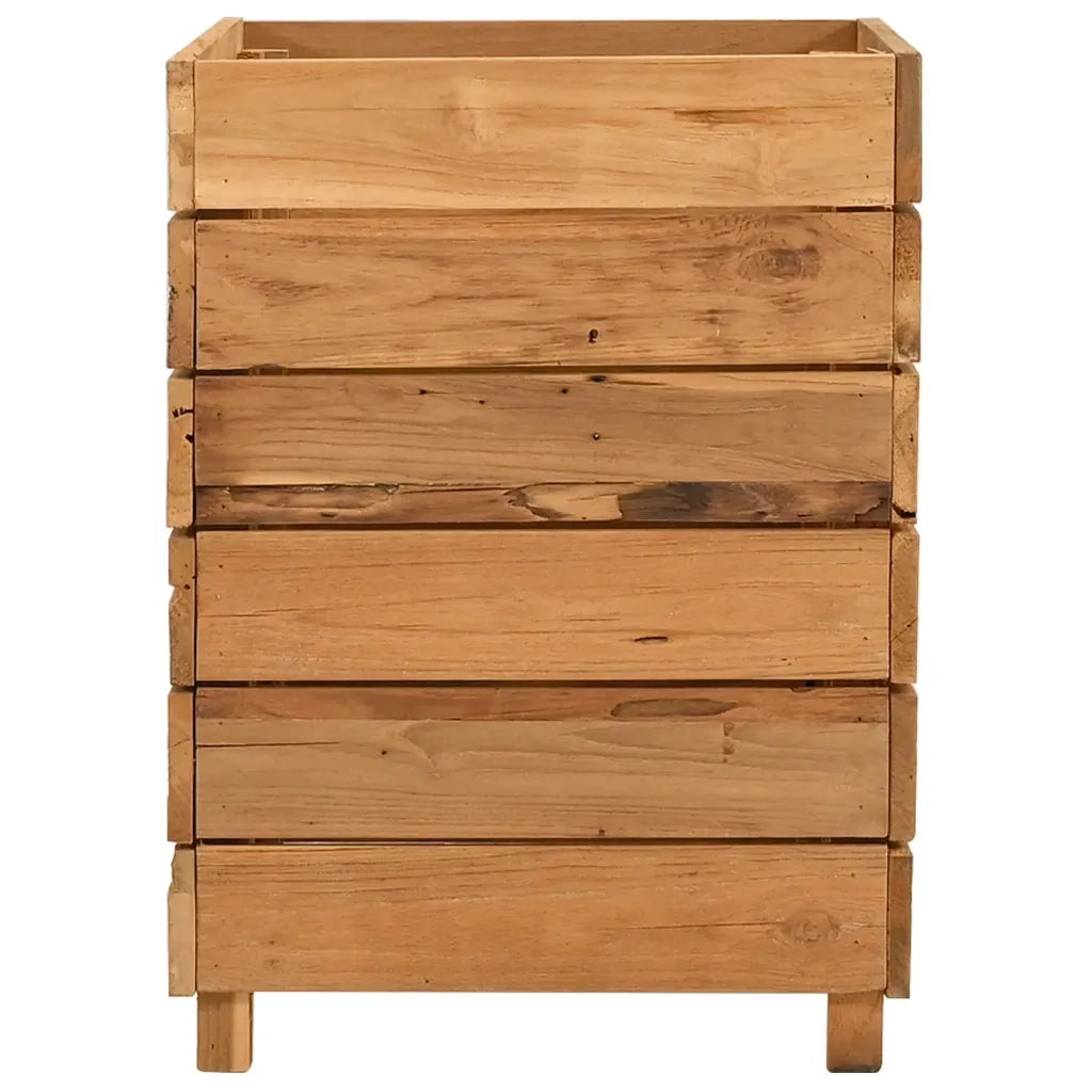 Letto Rialzato 50x40x55 cm Legno di Teak di Recupero e Acciaio