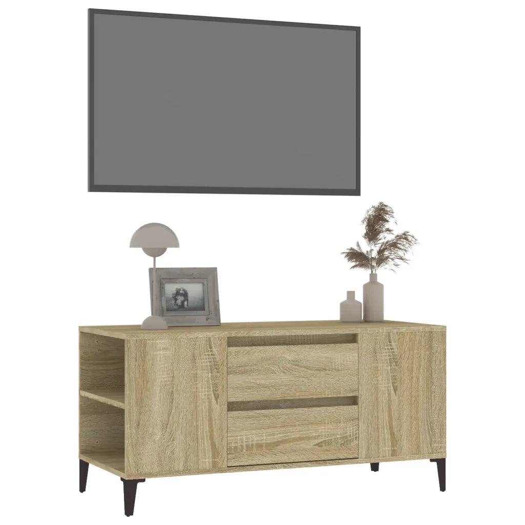 Mobile Porta TV Rovere Sonoma 102x44,5x50 cm Legno Multistrato cod mxl 26684