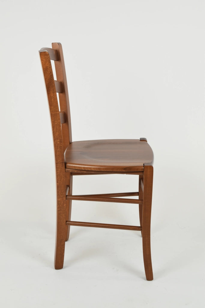 Set 4 Sedie Venice Tommychairs, robusta struttura in legno di faggio verniciata in noce chiaro e seduta in legno