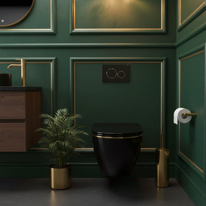 Vaso Wc Sospeso Rea Carlo Mini Tornado Black Gold Egde