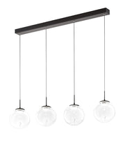 Ariel - Lampada a sospensione 4 luci Fabas Luce - LED 28W dimmerabile - Trasparente Design a sfera