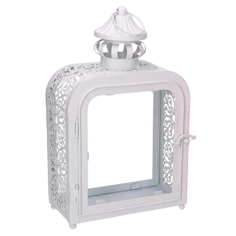 Lanterna metallo bianco cm 17x9h30,5