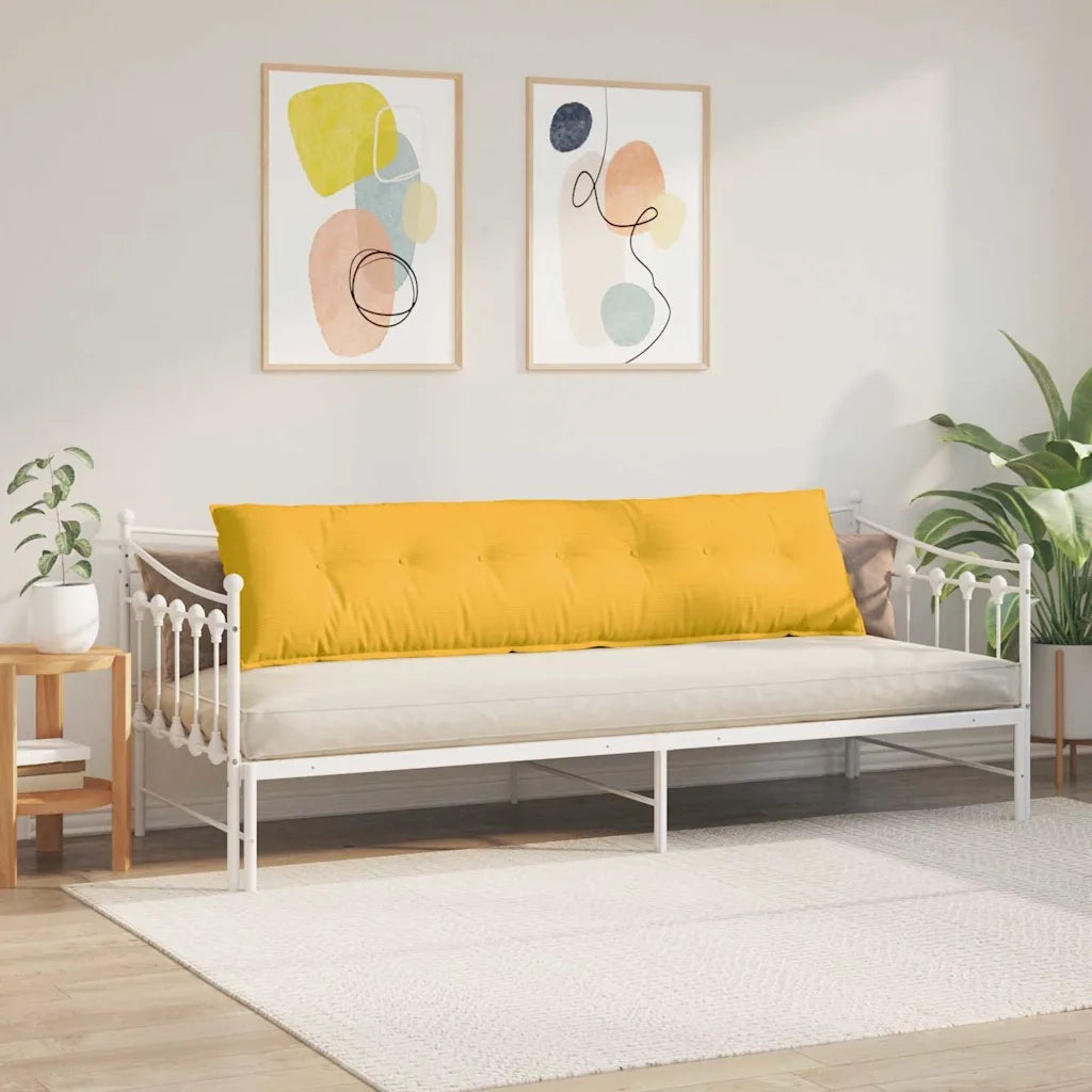 Cuscino per Schiena Giallo Chiaro 200 x 50 cm Tessuto in Cords