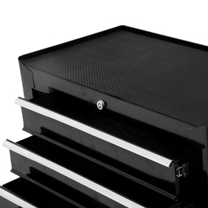 Carrello Porta Utensili con Cassettiera da Officina Nero 61.5x33x85 cm