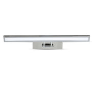 Figura/specchio LED da 8W-Frame-cromo quadrata-trasparente 3000K D: 455