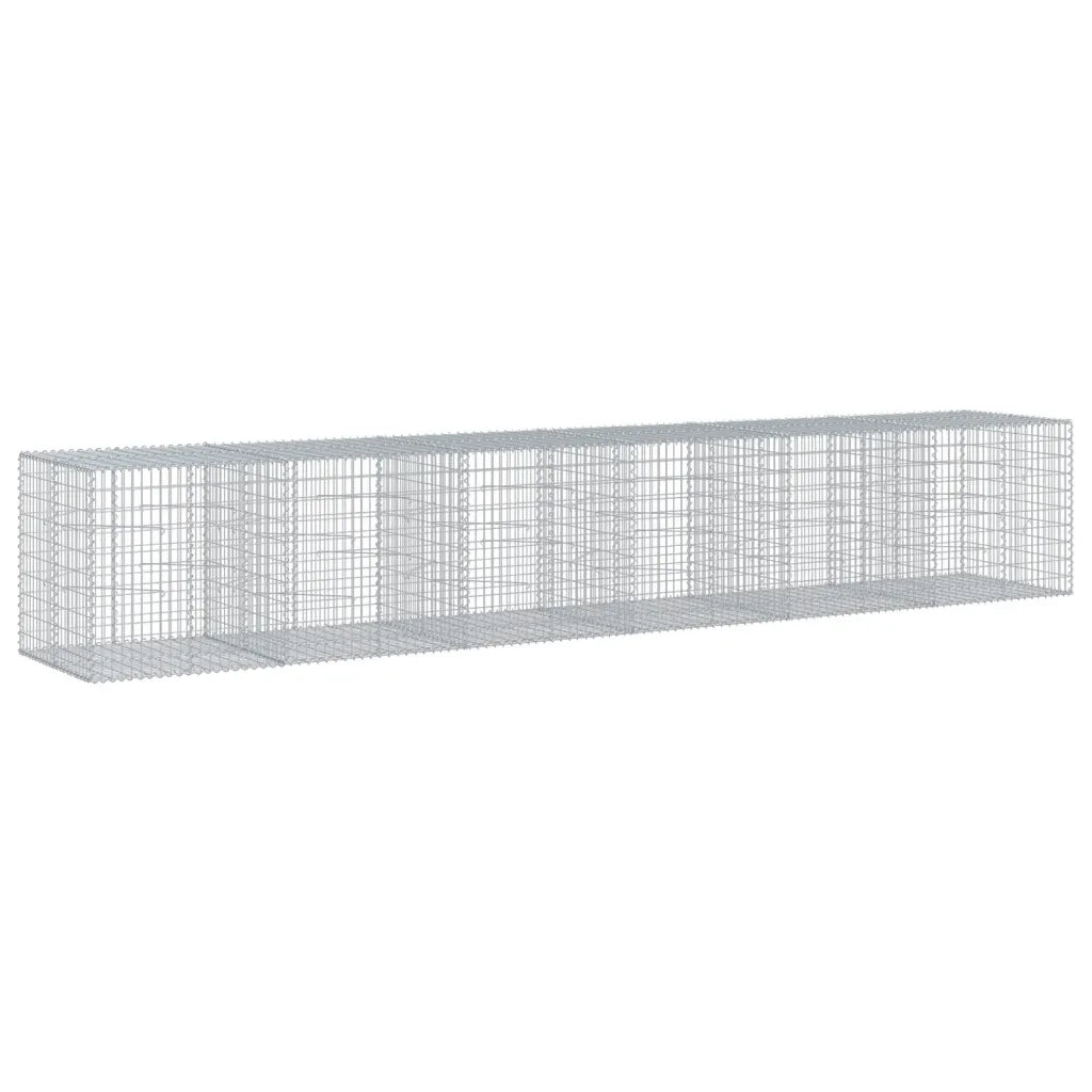Cesto Gabbione con Copertura 600x100x100 cm in Ferro Zincato 3295200