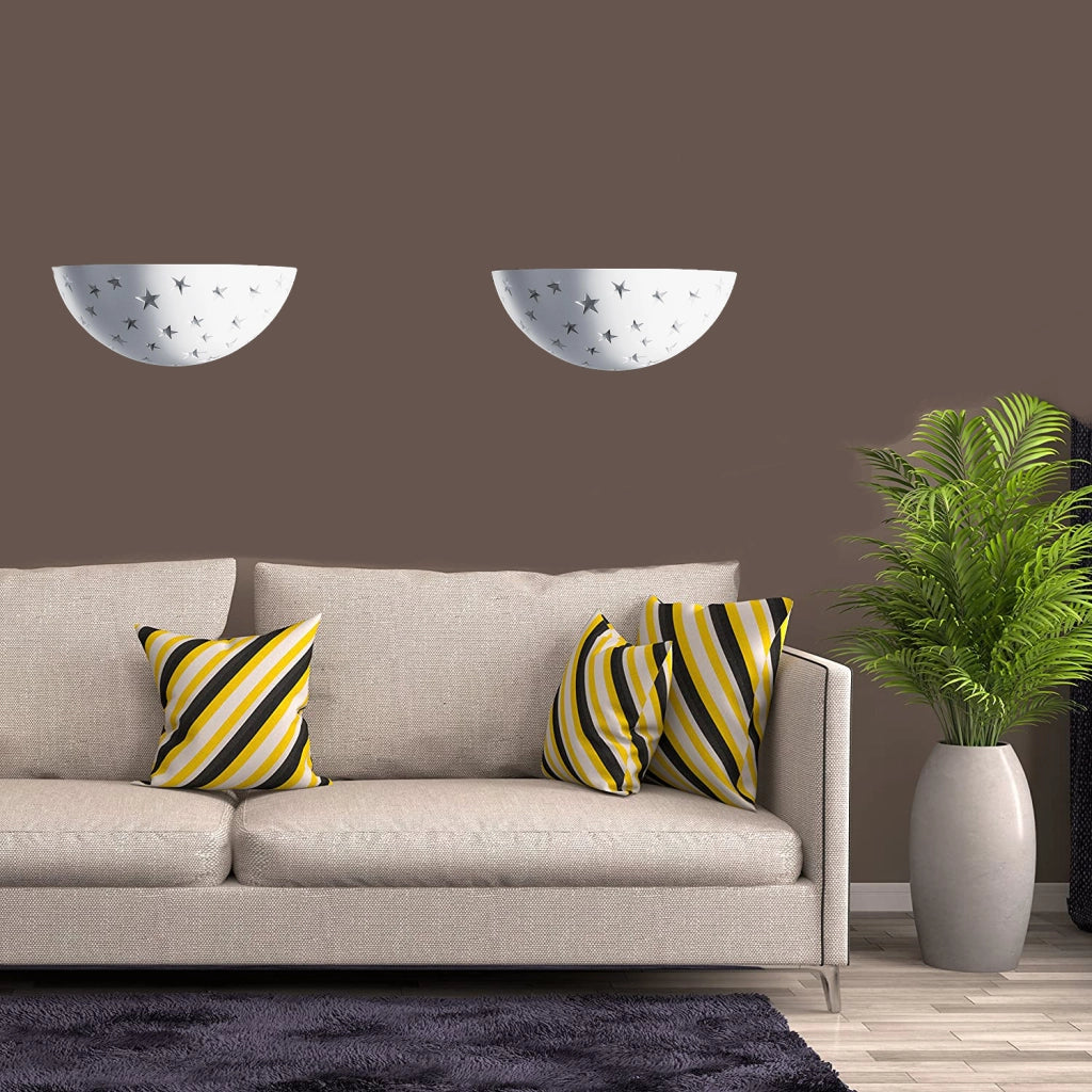 APPLIQUE IN GESSO LAMPADA DA PARETE A LED R7S STELLE LUMINOSE LUCE FREDDA 6500K
