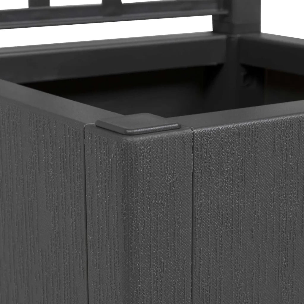 Vaso da Giardino con Trellis Grigio Scuro 36 x 36 x 140 cm PP 42006500