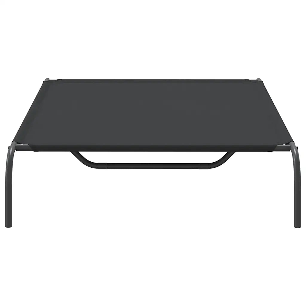 Cuccia per Cani Rialzata Nera 130x80x20cm Tela Oxford e Acciaio 42000840