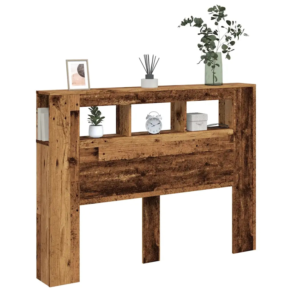vidaXL Testiera LED Legno Antico 140x18,5x103,5 cm Legno Multistrato