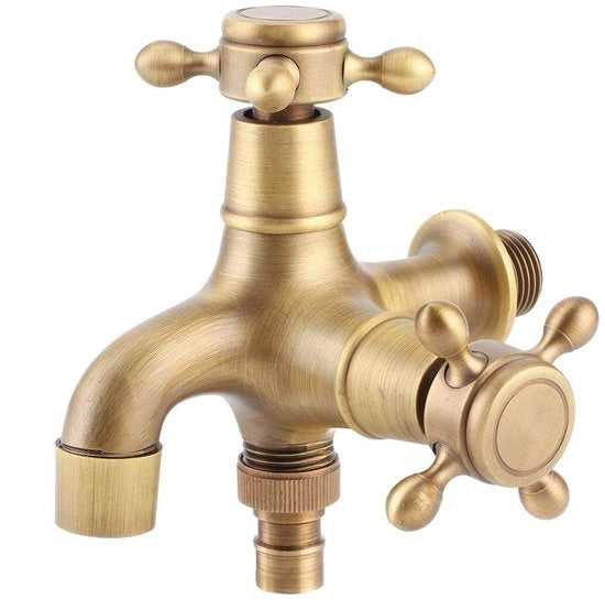 Douchekraan a Goccia G1/2in con Flessibile in Rame - Retro Giallo - Idonea per Bagno e Giardino - Flessibile per Acqua Fredda