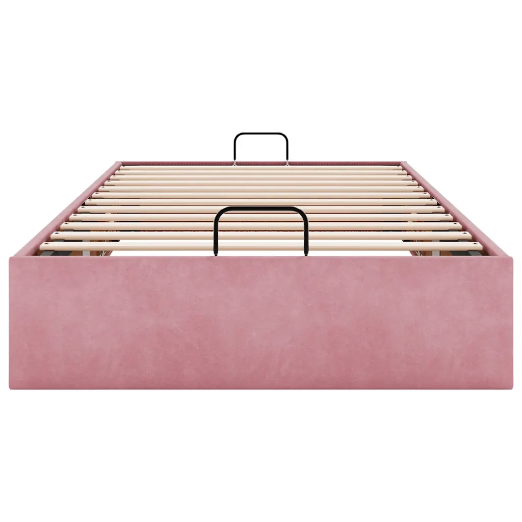 Letto singolo | Letto per adulti | Struttura Letto Pouf Senza Materasso Rosa 100x200 cm Velluto